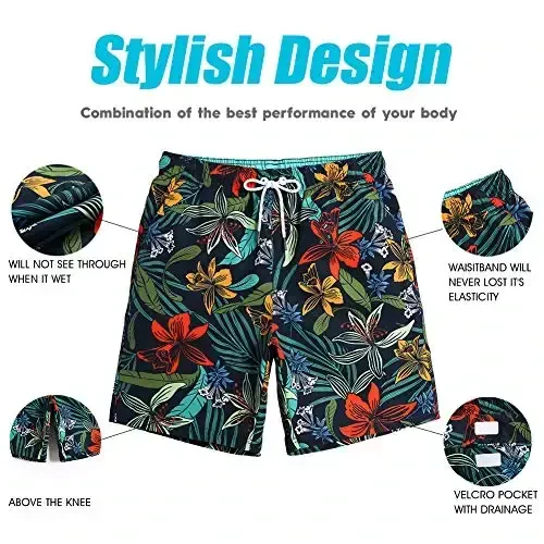 maamgic Mens Slim Fit Swim Shorts Swim Trunks 7 inch Quick Dry Mens Bathing Suits with Mesh Lining - 3