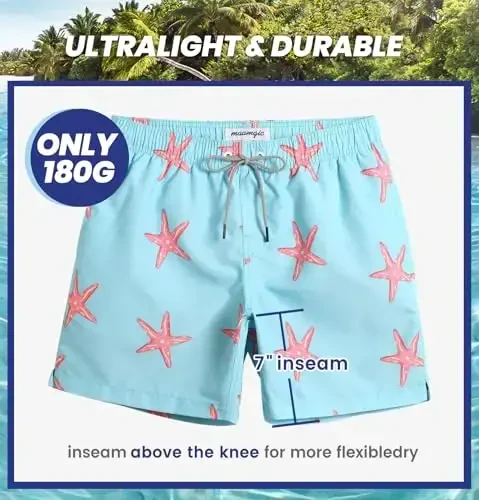 maamgic Mens Slim Fit Swim Shorts Swim Trunks 7 inch Quick Dry Mens Bathing Suits with Mesh Lining - 5