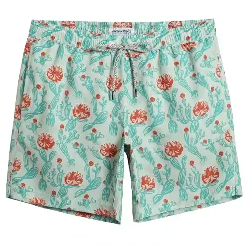 maamgic Mens Slim Fit Swim Shorts Swim Trunks 7 inch Quick Dry Mens Bathing Suits with Mesh Lining - 1