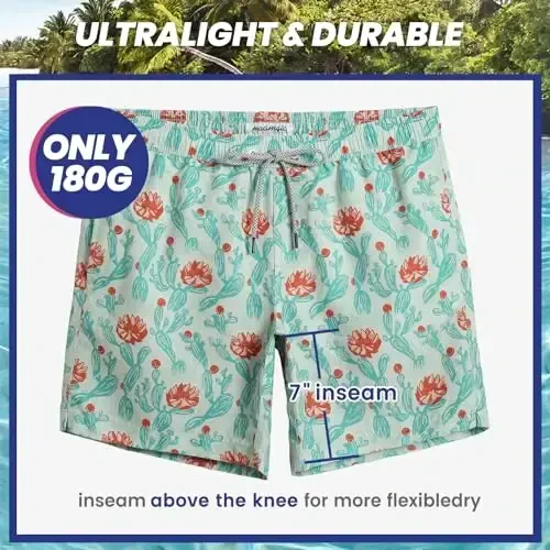 maamgic Mens Slim Fit Swim Shorts Swim Trunks 7 inch Quick Dry Mens Bathing Suits with Mesh Lining - 6