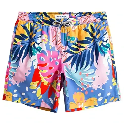 maamgic Mens Slim Fit Swim Shorts Swim Trunks 7 inch Quick Dry Mens Bathing Suits with Mesh Lining - 1