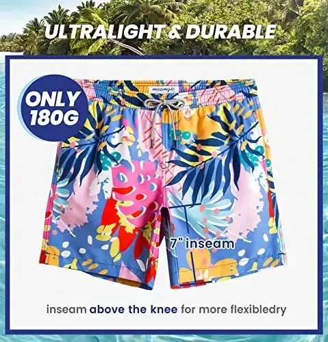 maamgic Mens Slim Fit Swim Shorts Swim Trunks 7 inch Quick Dry Mens Bathing Suits with Mesh Lining - 6