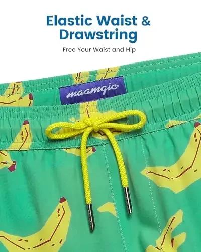 maamgic Men's Swim Trunks 5.5 inch Seersucker 2 in 1 Beach Shorts Quick Dry Bathing Suits with Compression Liner - 4