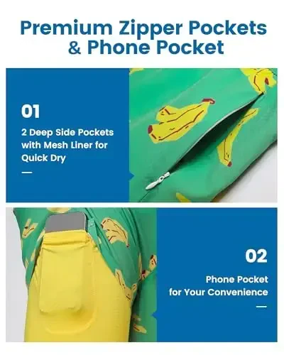 maamgic Men's Swim Trunks 5.5 inch Seersucker 2 in 1 Beach Shorts Quick Dry Bathing Suits with Compression Liner - 5