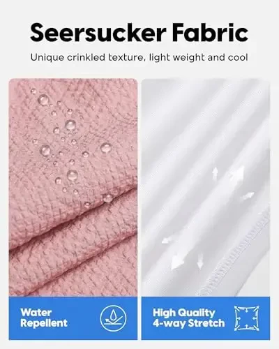 maamgic Men's Swim Trunks 5.5 inch Seersucker 2 in 1 Beach Shorts Quick Dry Bathing Suits with Compression Liner - 2