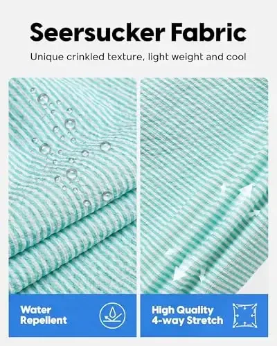 maamgic Men's Swim Trunks 5.5 inch Seersucker Beach Shorts Quick Dry Bathing Suits with Mesh Liner - 2