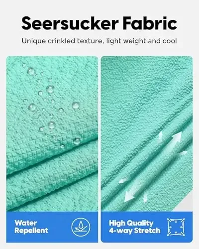 maamgic Men's Swim Trunks 5.5 inch Seersucker Beach Shorts Quick Dry Bathing Suits with Mesh Liner - 2