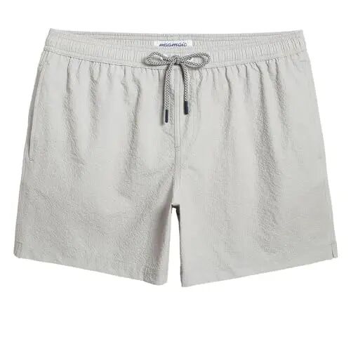 maamgic Men's Swim Trunks 5.5 inch Seersucker Beach Shorts Quick Dry Bathing Suits with Mesh Liner - MAAMGIC