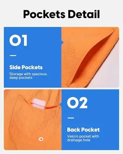 maamgic Men's Swim Trunks 5.5 inch Seersucker Beach Shorts Quick Dry Bathing Suits with Mesh Liner - 4