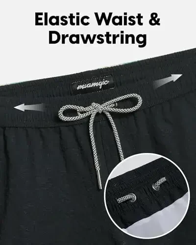 maamgic Men's Swim Trunks 5.5 inch Seersucker Beach Shorts Quick Dry Bathing Suits with Mesh Liner - 3