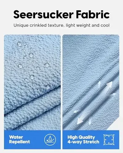 maamgic Men's Swim Trunks 5.5 inch Seersucker Beach Shorts Quick Dry Bathing Suits with Mesh Liner - 2