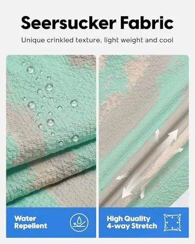 maamgic Men's Swim Trunks 5.5 inch Seersucker Beach Shorts Quick Dry Bathing Suits with Mesh Liner - 2