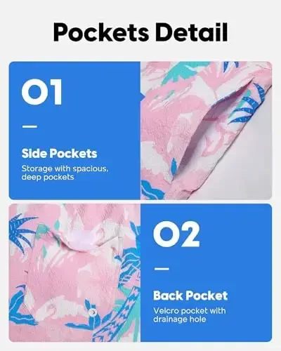 maamgic Men's Swim Trunks 5.5 inch Seersucker Beach Shorts Quick Dry Bathing Suits with Mesh Liner - 4