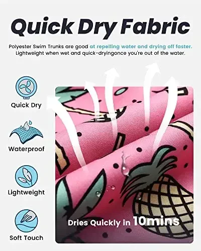 maamgic Mens Swim Trunks Quick Dry Swim Shorts with Mesh Lining Funny Swimwear Bathing Suits 7inch - 3