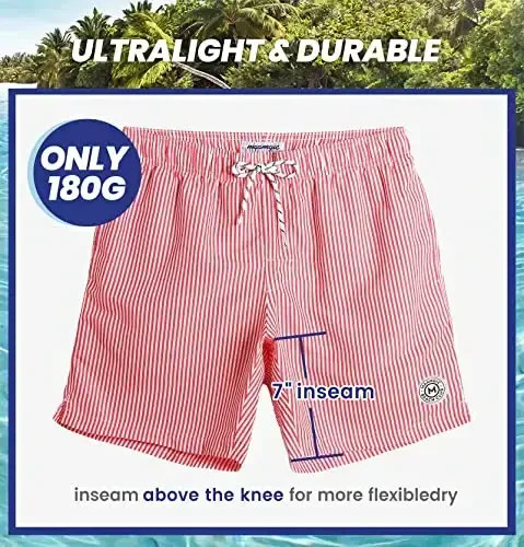 maamgic Mens Swim Trunks Quick Dry Swim Shorts with Mesh Lining Funny Swimwear Bathing Suits 7inch - 5