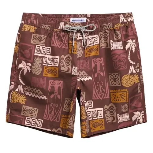 maamgic Mens Swim Trunks Quick Dry Swim Shorts with Mesh Lining Funny Swimwear Bathing Suits 7inch 