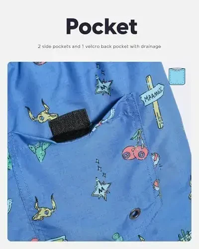 maamgic Mens Swim Trunks Quick Dry Swim Shorts with Mesh Lining Funny Swimwear Bathing Suits 7inch - 5