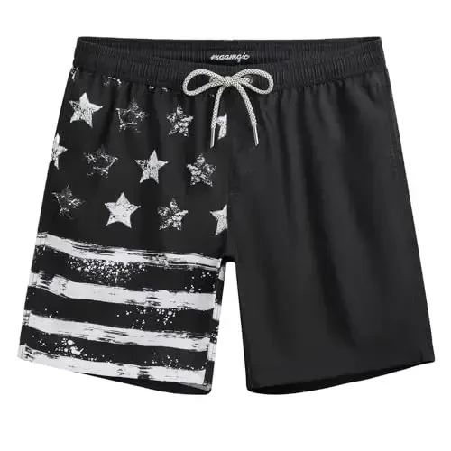 maamgic Mens Swim Trunks Quick Dry Swim Shorts with Mesh Lining Funny Swimwear Bathing Suits 7inch - 1