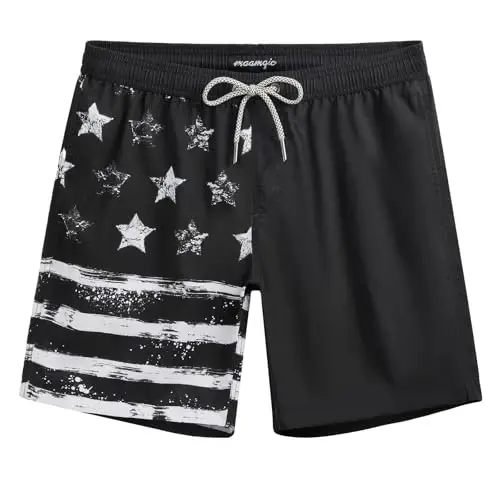 maamgic Mens Swim Trunks Quick Dry Swim Shorts with Mesh Lining Funny Swimwear Bathing Suits 7inch - 7