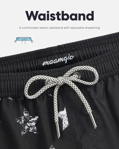 maamgic Mens Swim Trunks Quick Dry Swim Shorts with Mesh Lining Funny Swimwear Bathing Suits 7inch - 10