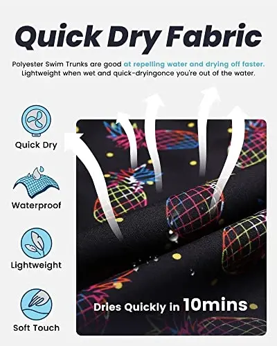 maamgic Mens Swim Trunks Quick Dry Swim Shorts with Mesh Lining Funny Swimwear Bathing Suits 7inch - 2