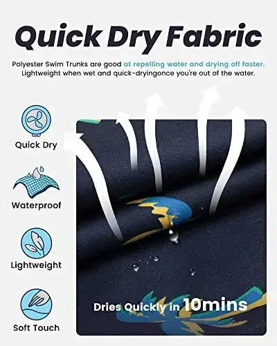 maamgic Mens Swim Trunks Quick Dry Swim Shorts with Mesh Lining Funny Swimwear Bathing Suits 7inch - 2