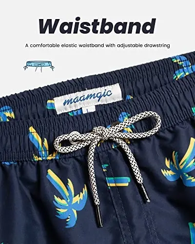 maamgic Mens Swim Trunks Quick Dry Swim Shorts with Mesh Lining Funny Swimwear Bathing Suits 7inch - 7