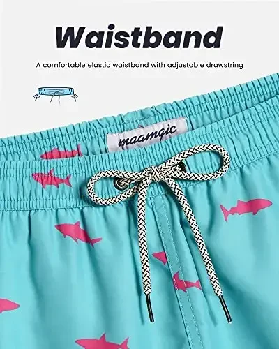 maamgic Mens Swim Trunks Quick Dry Swim Shorts with Mesh Lining Funny Swimwear Bathing Suits 7inch - 3