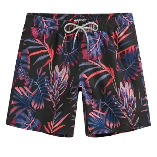 maamgic Mens Swim Trunks Quick Dry Swim Shorts with Mesh Lining Funny Swimwear Bathing Suits 7inch - 1