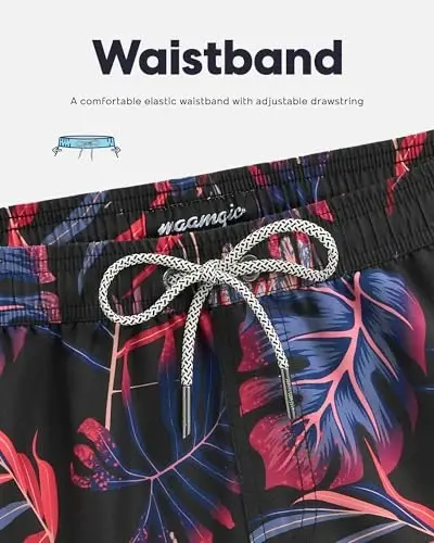 maamgic Mens Swim Trunks Quick Dry Swim Shorts with Mesh Lining Funny Swimwear Bathing Suits 7inch - 10