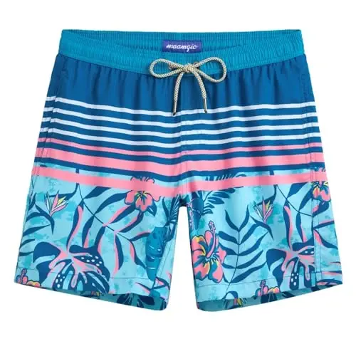 maamgic Mens Swim Trunks Quick Dry Swim Shorts with Mesh Lining Funny Swimwear Bathing Suits 7inch - 7