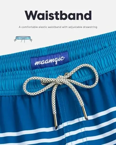 maamgic Mens Swim Trunks Quick Dry Swim Shorts with Mesh Lining Funny Swimwear Bathing Suits 7inch - 10