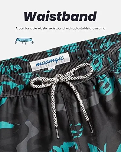 maamgic Mens Swim Trunks Quick Dry Swim Shorts with Mesh Lining Funny Swimwear Bathing Suits 7inch - 11