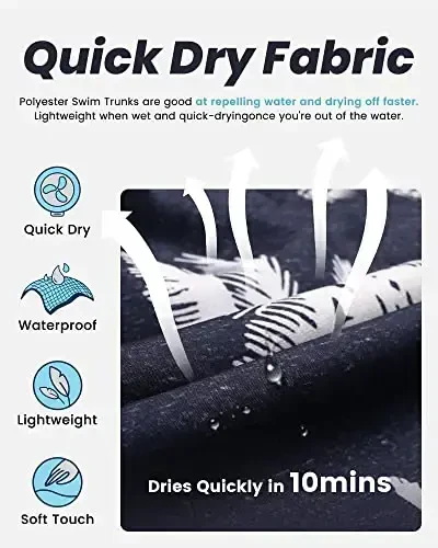 maamgic Mens Swim Trunks Quick Dry Swim Shorts with Mesh Lining Funny Swimwear Bathing Suits 7inch - 2