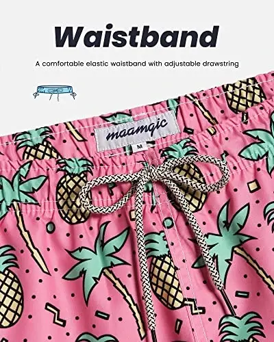 maamgic Mens Swim Trunks Quick Dry Swim Shorts with Mesh Lining Funny Swimwear Bathing Suits 7inch - 11