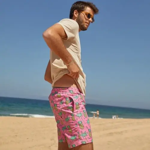 maamgic Mens Swim Trunks Quick Dry Swim Shorts with Mesh Lining Funny Swimwear Bathing Suits 7inch - 6