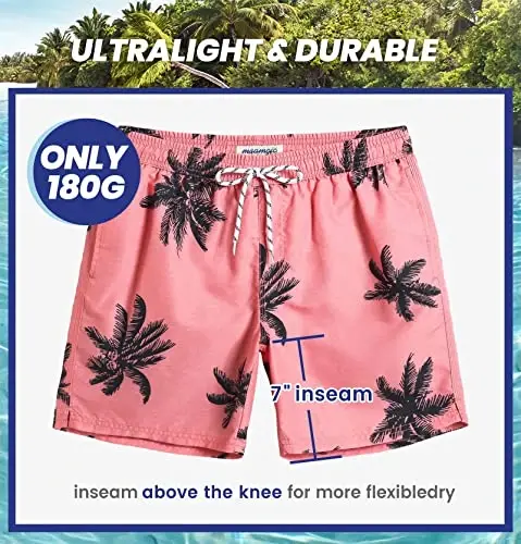 maamgic Mens Swim Trunks Quick Dry Swim Shorts with Mesh Lining Funny Swimwear Bathing Suits 7inch - 5