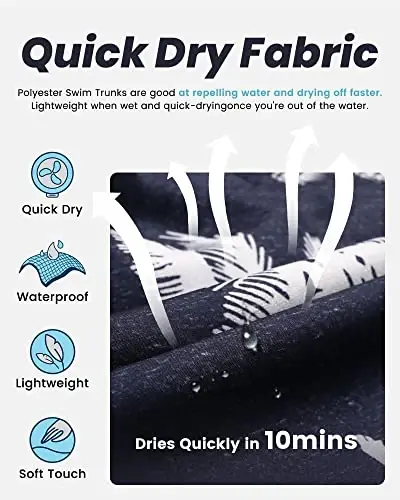 maamgic Mens Swim Trunks Quick Dry Swim Shorts with Mesh Lining Funny Swimwear Bathing Suits 7inch - 3