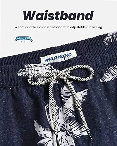 maamgic Mens Swim Trunks Quick Dry Swim Shorts with Mesh Lining Funny Swimwear Bathing Suits 7inch - 4