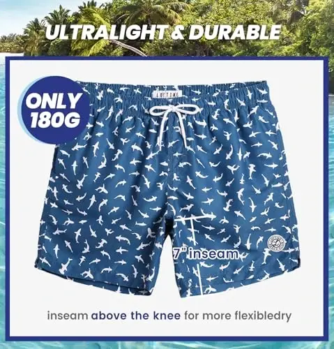 maamgic Mens Swim Trunks Quick Dry Swim Shorts with Mesh Lining Funny Swimwear Bathing Suits 7inch - 4
