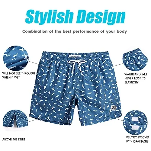 maamgic Mens Swim Trunks Quick Dry Swim Shorts with Mesh Lining Funny Swimwear Bathing Suits 7inch - 5