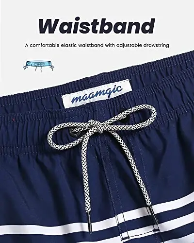 maamgic Mens Swim Trunks Quick Dry Swim Shorts with Mesh Lining Funny Swimwear Bathing Suits 7inch - 5