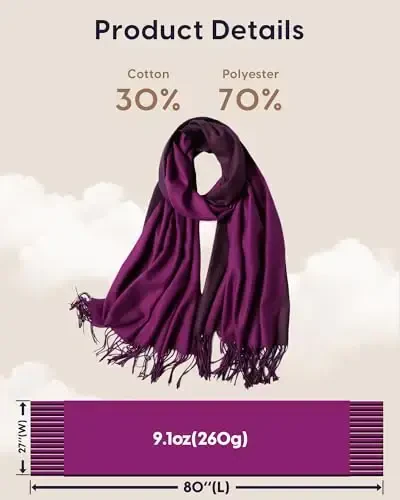 maamgic PasModazoneina Shawl for Women – Soft Lightweight Wrap for Wedding, Travel, Evening, Party – Elegant Scarf for All Seasons - 6