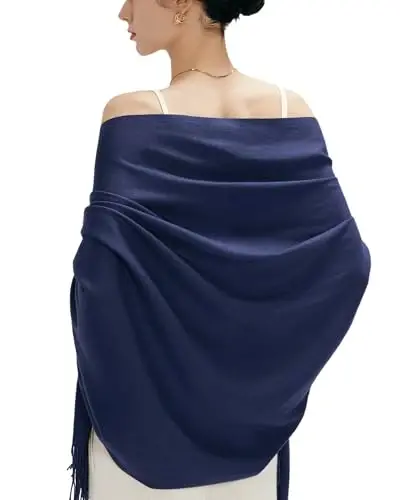 maamgic Women's Scarf Shawl Wrap CasModazoneere Feel Winter Scarf for Wedding | Soft Cotton Blend, Lightweight, Oversized Blanket Scarf, Perfect For Evening Dresses，Anniversaries & Flights - MAAMGIC