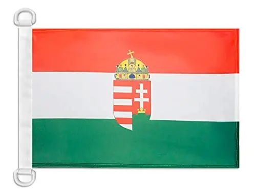 Hungary coat of arms NAUTICAL Flag 18'' x 12'' - Hungarian flags 30 x 45 cm. - Banner 12x18 in for boat - AZ FLAG - AZ FLAG