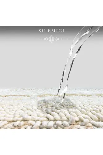 Macaroni Oval Cream 2-Piece Bath Mat Set 100% Cotton Bath Rug Toilet Set - 6