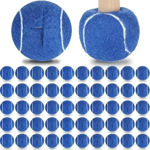 Macarrie 100 Pcs Precut Tennis Balls Bulk for Furniture Legs Tennis Ball Chair Foot Covers for Floor Protection Ball Desk Leg Coverings(Blue) 
