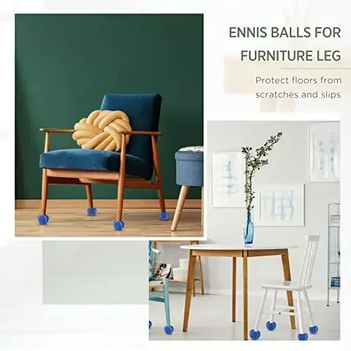 Macarrie 100 Pcs Precut Tennis Balls Bulk for Furniture Legs Tennis Ball Chair Foot Covers for Floor Protection Ball Desk Leg Coverings(Blue) - 5