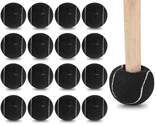 Macarrie 100 Pcs Precut Tennis Balls Bulk for Furniture Legs Tennis Ball Chair Foot Covers for Floor Protection Tennis Ball Desk Leg Coverings (Black) - 1
