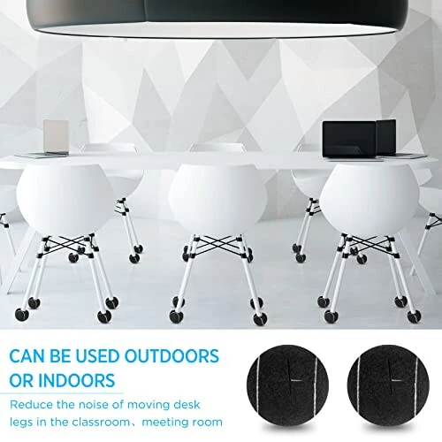 Macarrie 100 шт. Предварительно нарезанных теннисных мячей оптом для ножек мебели Теннисные мячи для защиты пола Чехлы для ножек стульев Теннисные мячи для защиты ножек стола (Черный) - 5